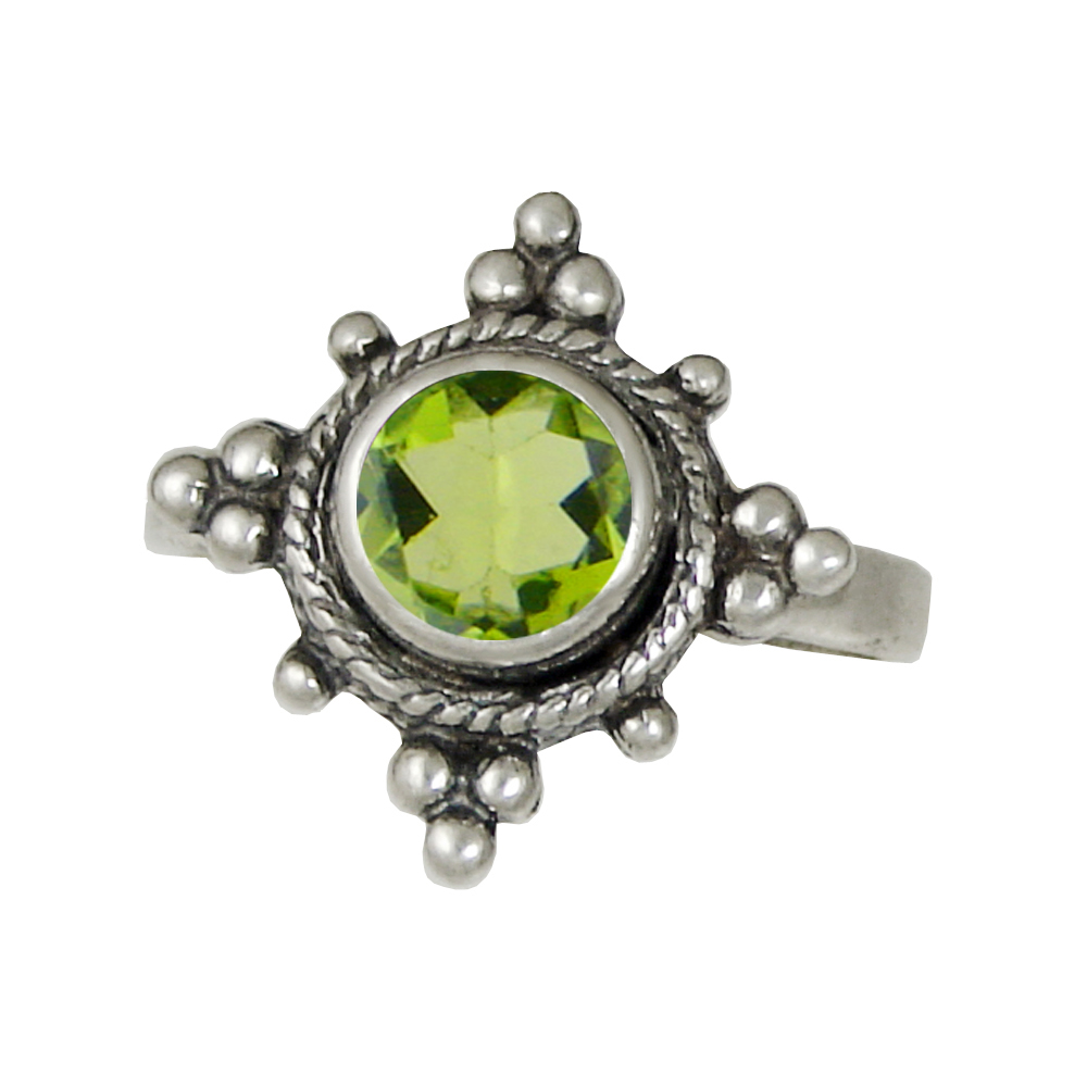 Sterling Silver Fairy's Choice Ring With Faceted Peridot Size 10